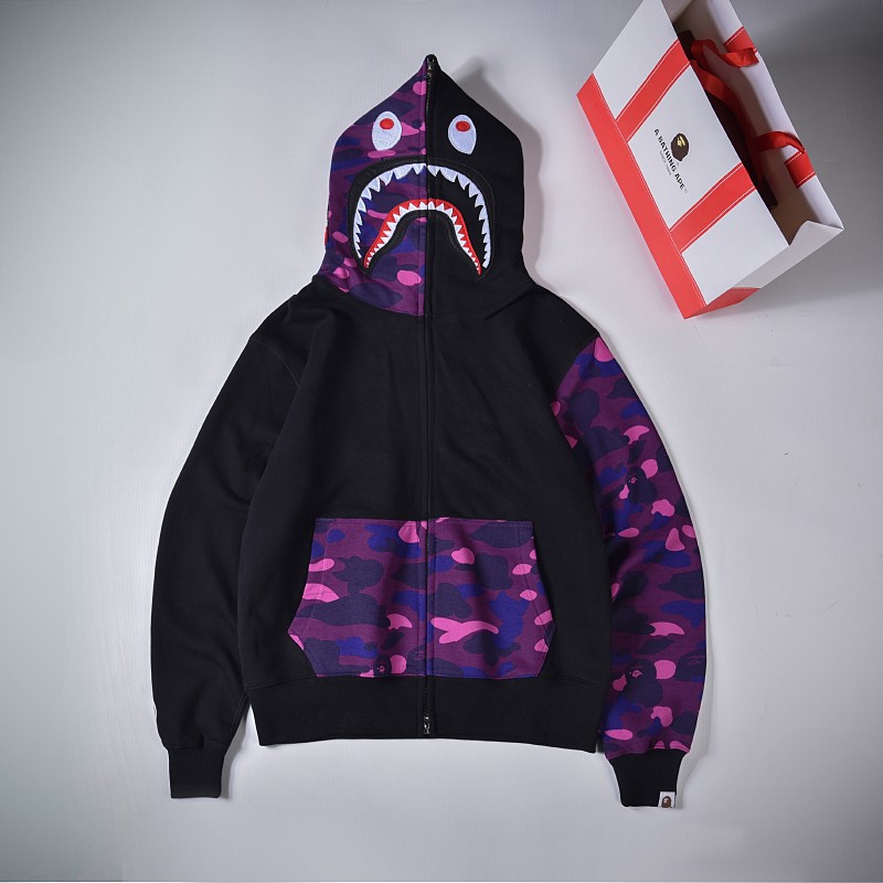 Bape Hoodie 3 Colors Black Purple Black Green Black Yellow S-2XL XX098